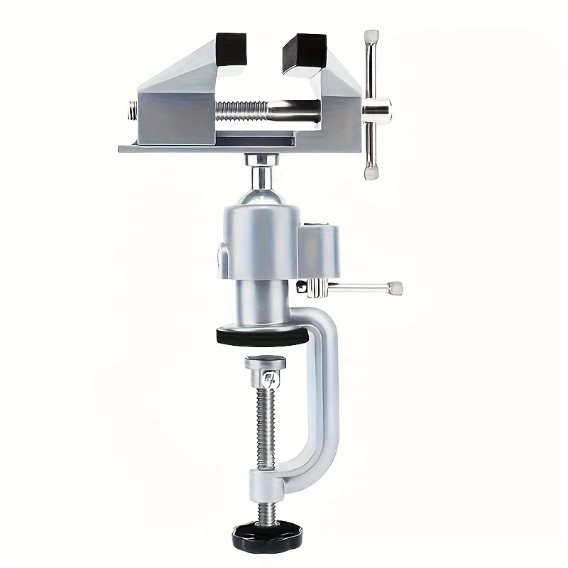 Rotating Bench Vise 360° Adjustable Grinder Stand for Wood Metal Jewelry Drilling Projects Metal Clamping Mechanism