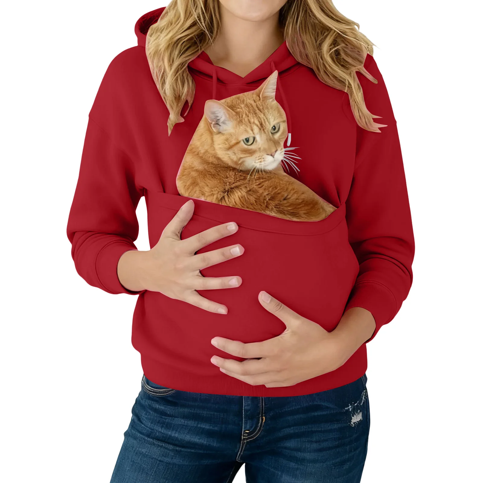 

Women'S Hoodie Pocket Style Pet In Loose Fitting Hooded Sweatshirt For Men A Nd Women New Fashion Solid Color Comforatble Hoodie