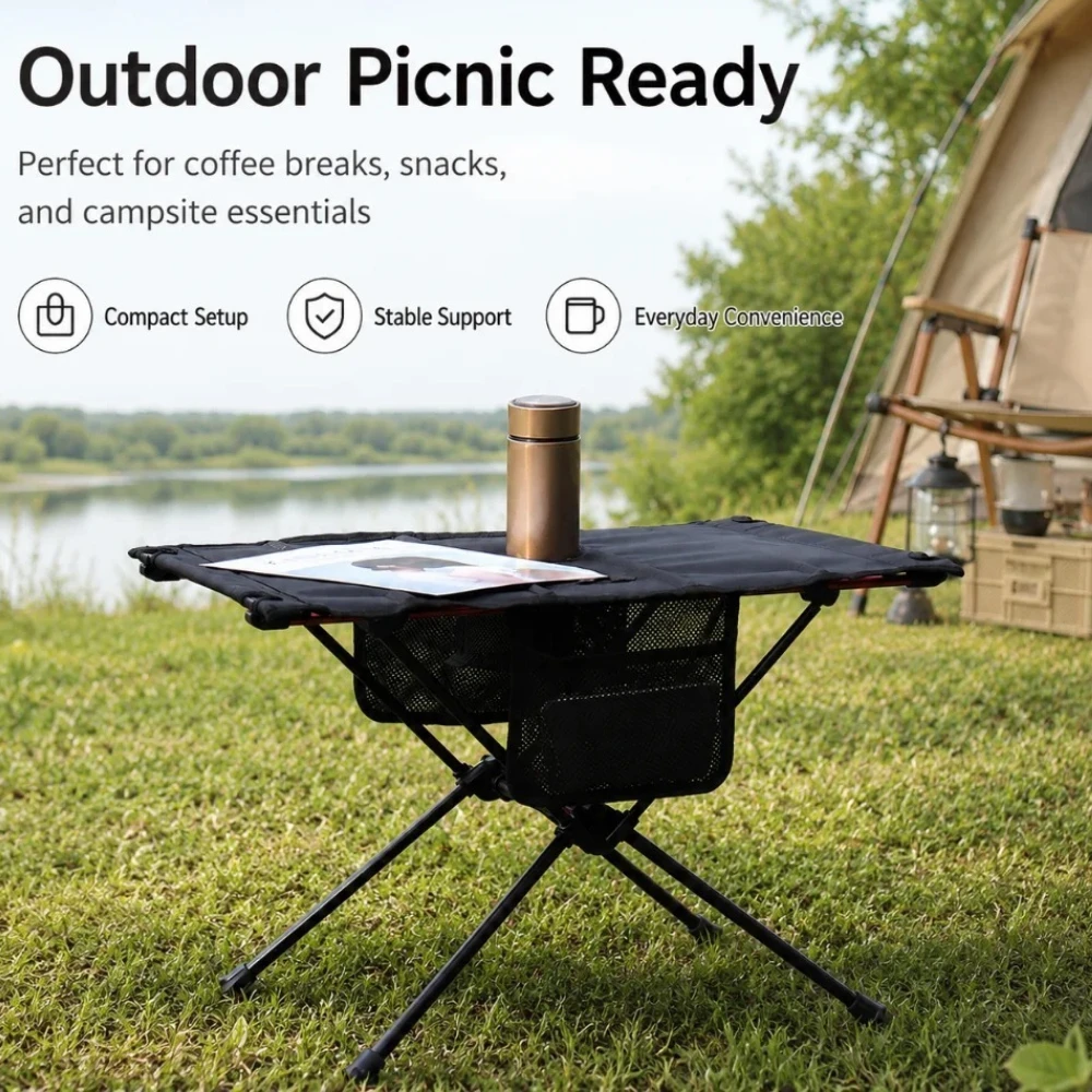 Outdoor Camping Table With Storage - طاولة خفيفة الوزن للغاية قابلة للطي
