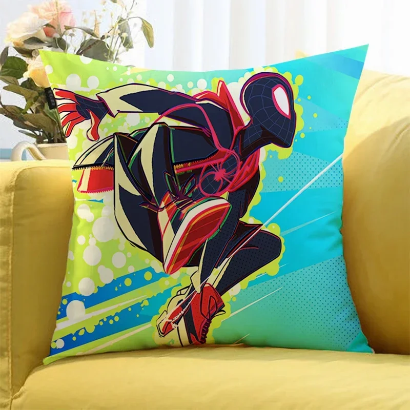 Marvel Spider Man Square Pillowcase Cushion Cartoon Anime Car Living Room Bedroom Home Decoration Kids Birthday Cute Gifts