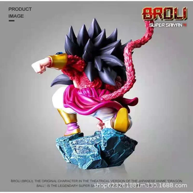 Nieuwe 12Cm Drakenbal Q Versie Saiyan Super 4 Broly Level 4 Auto Handgemaakte Anime Model Pop Ornamenten