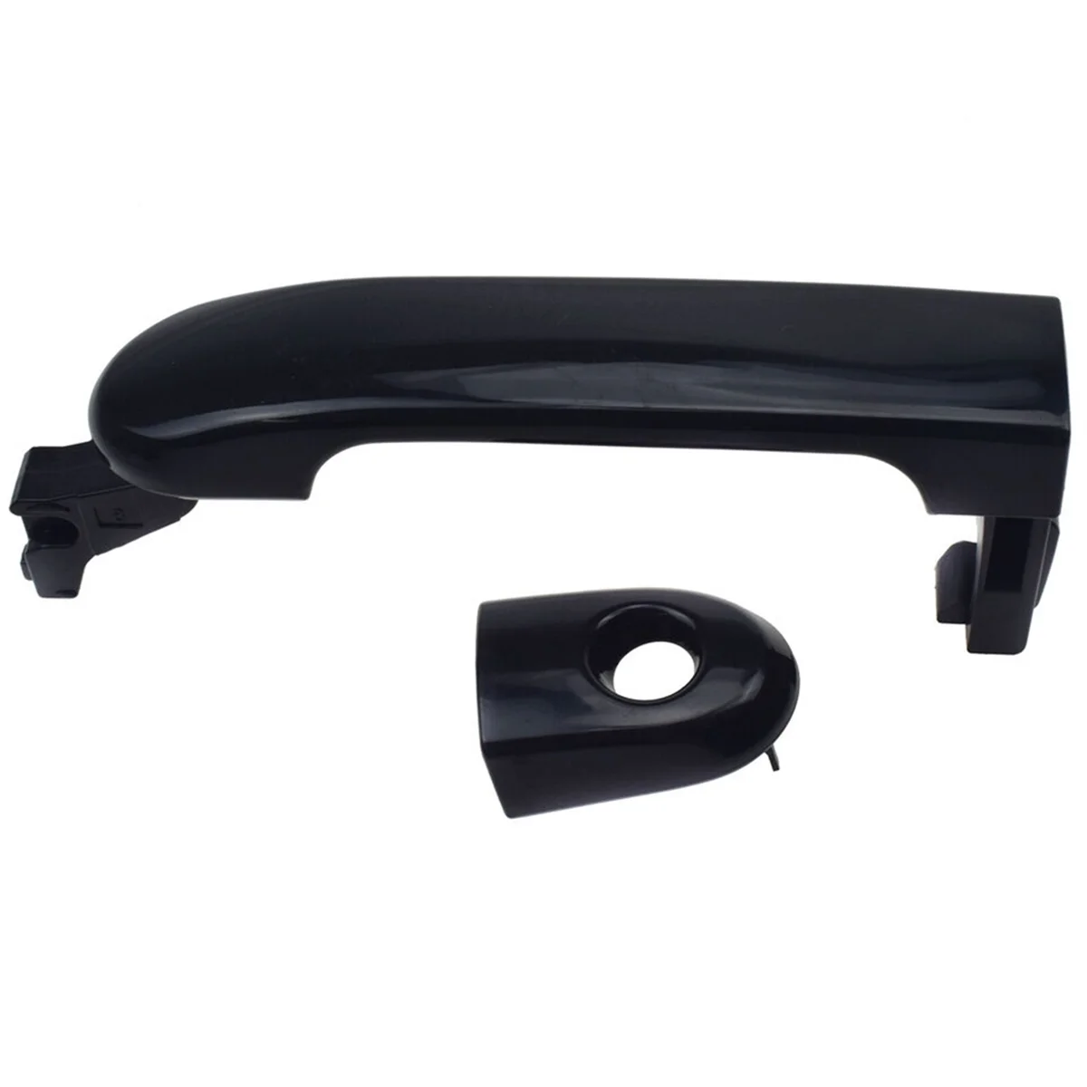 82641-EL12A Front Left Outside Door Handle W/ Keyhole for Nissan Versa 2007-2012 Exterior Handle Trim Black 82641EL12A