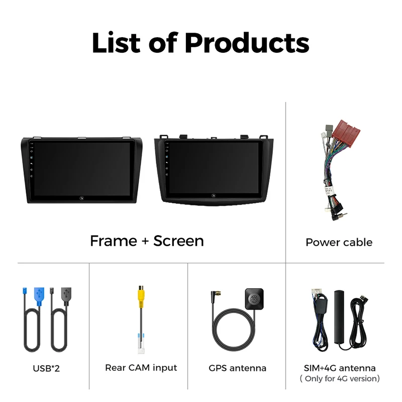 Ainavi Car Radio For Mazda 3 BK BL Series 2004 - 2013 Wireless Android Auto Carplay Car Multimedia Video Player 2 Din