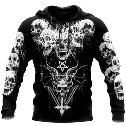 Men's Hoodie Skull Graphics 3D print Tops 3D Fashion Unisex Sweatshirt 2024 Autumn New Hip Hop Oversized Casual Clothing