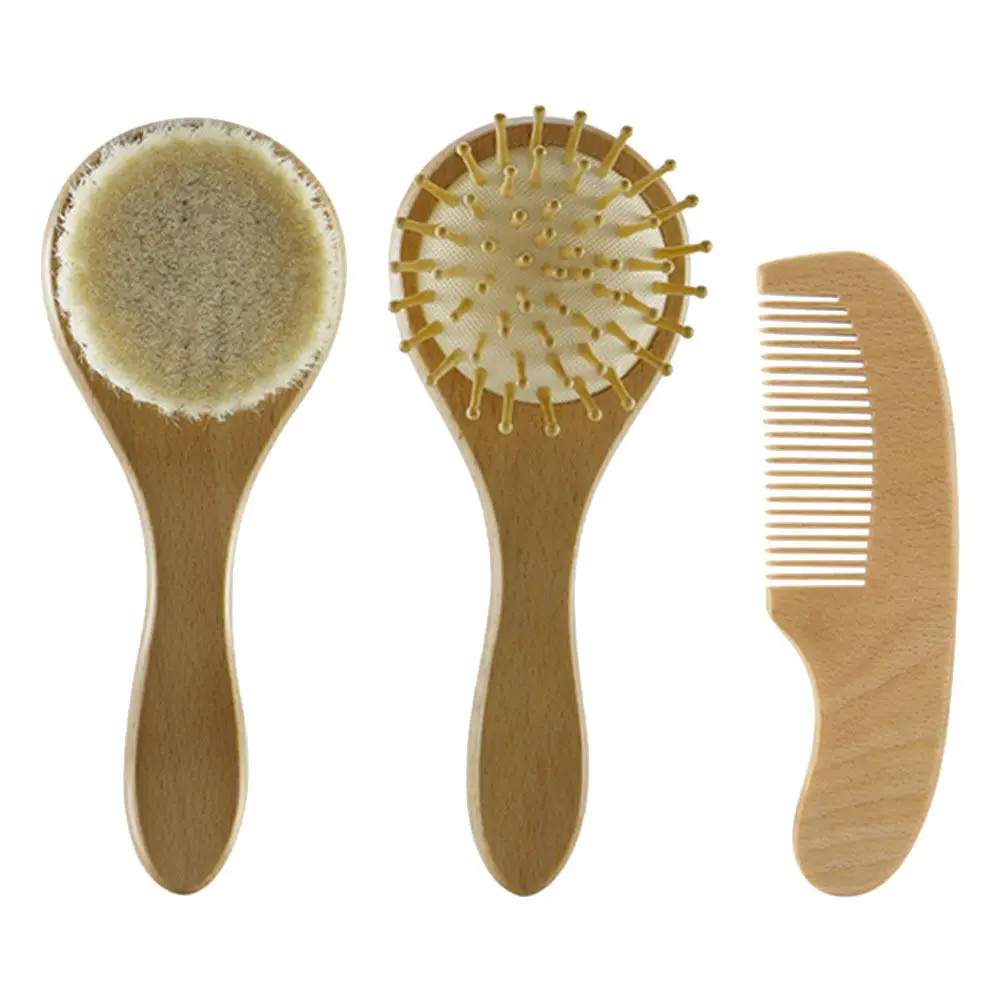 

1Set Baby Hair Brush Comb Safe Scalp Grooming Kit High-End Material Gentle Massage Brush for Newborns Kids Hair Care Bath