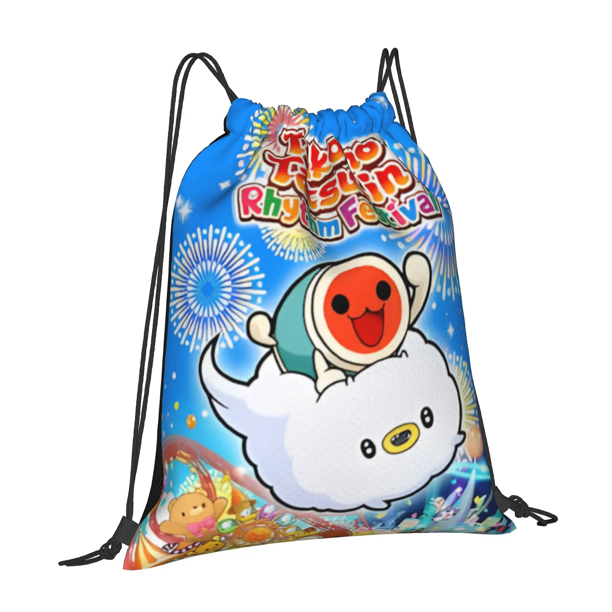 1 pc Taiko no Tatsujin Anime Cartoon  Drawstring Bags Gym Unisex Storage Bag