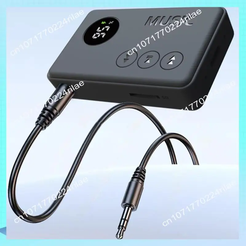 A17Z Car Audio Bluetooth 5.3 Adapter, 2-In-1 Transmitter Receiver With LED Display, Wireless Aux Connection