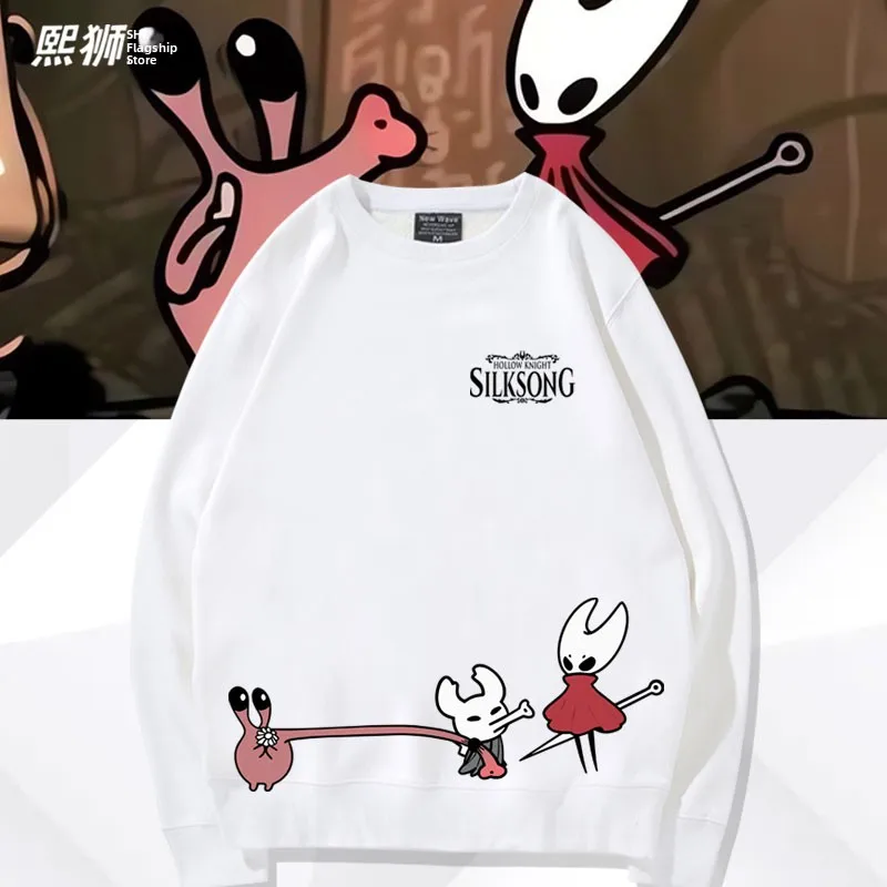 

Свободный крой ex round Ne Толстовка Hollow Knight Silk Song Meme Nuu Game Для мальчиков и девочек Повседневная удобная длинная све irt