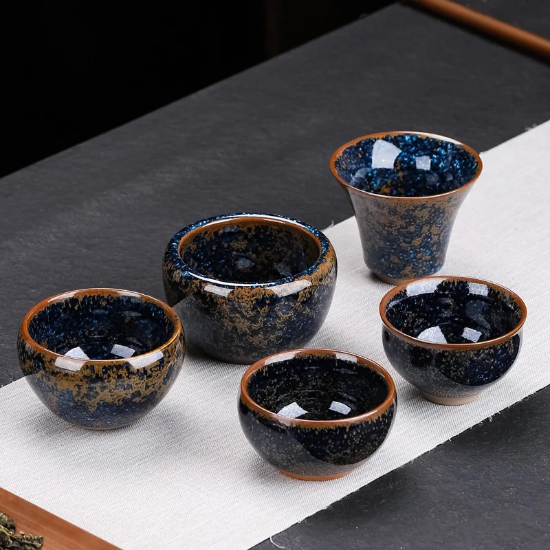 Jianzhan Teacup Kiln Turned Ceramic Master Cup Starry Sky Cup Kung Fu Tea Set Multicolor Luxury Unique Master Tea Cup Tea Bowl