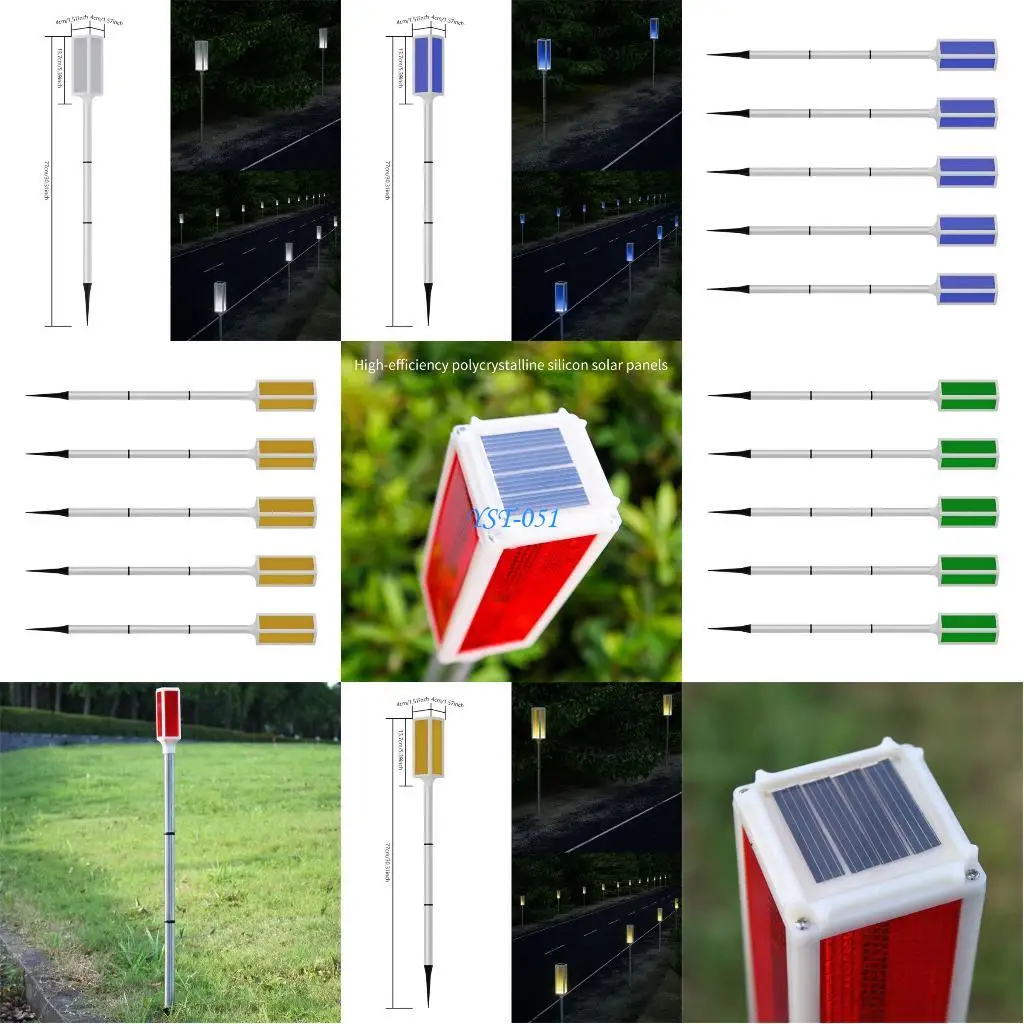 

E15A 5Pcs Waterproof LED Warning Lights Solar roadblocks Lights Led Flashing Solar Barricades Light for Night Use Enduring