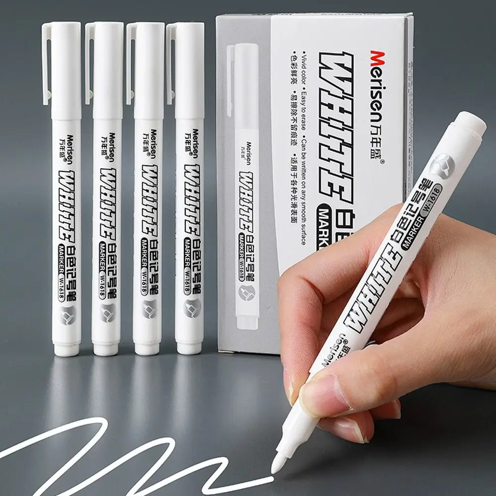 3pcs Waterproof White Permanent Paint Pen Not Easy To Fade Smooth Writing White Marker Pens Wear Resistant Quick Drying