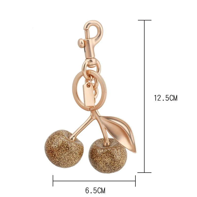 EverToner Delicate Alloy Cherry Pendant Women's Glitter Gold Cherry Fashion Bag Pendant Accessory Suitable