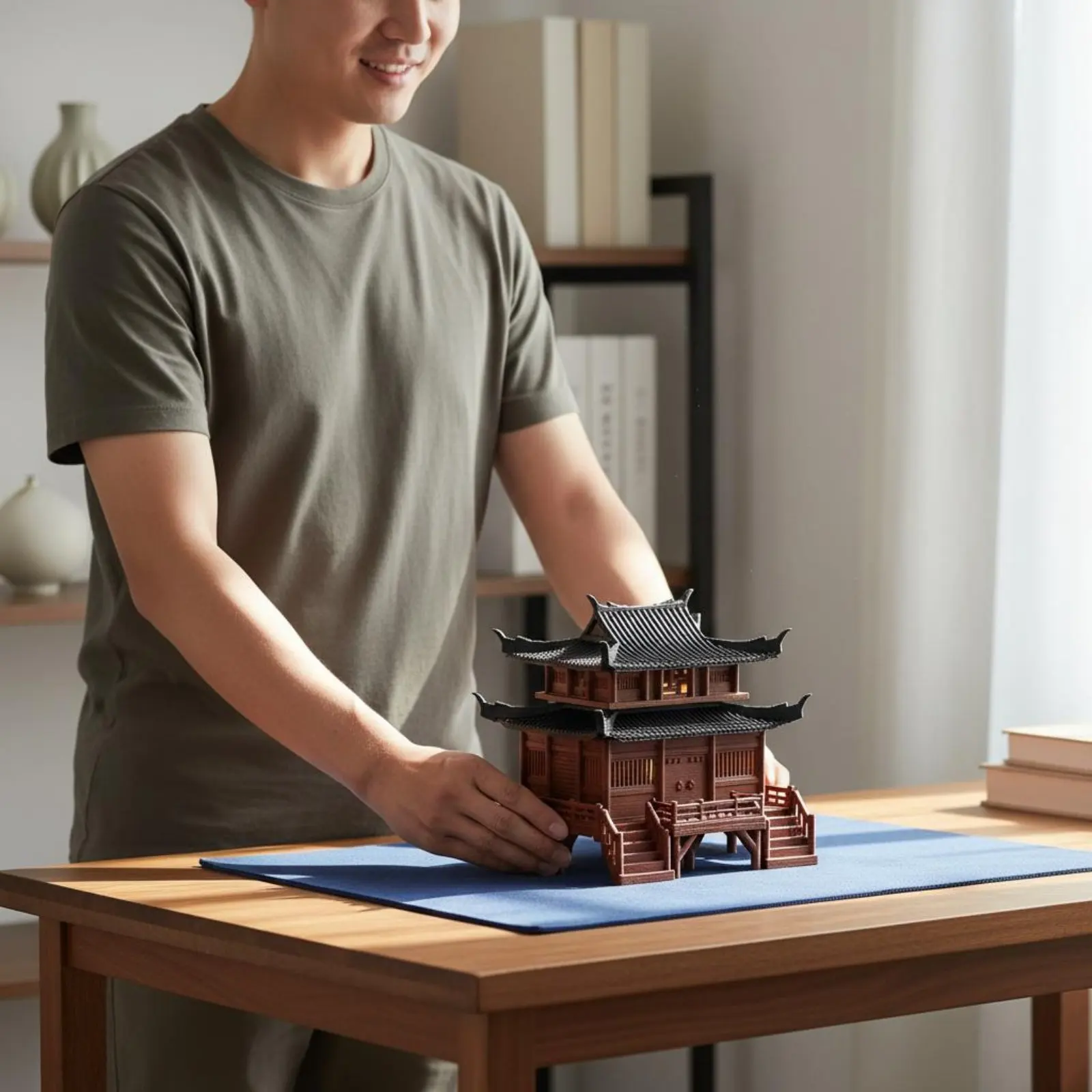 Ancient Chinese Building Model Traditional Design Chinese Design Pavilion Model Aquatic Fishbowl Pagoda Decoration for Terrarium