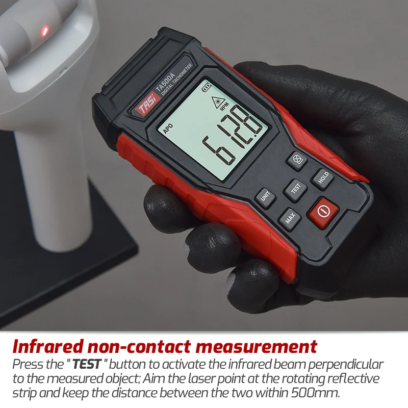 TASI TA500A/B/C Digital Contact Tachometer Portable Contact Measurement Speed Tach Meter 3-19999RPM Speed Meter RPM Tachometer