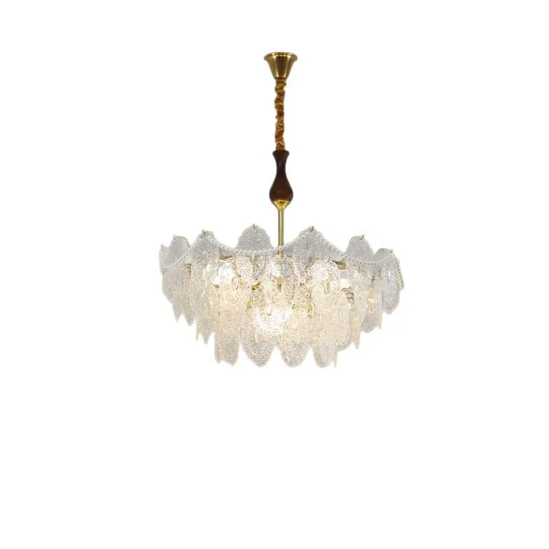 

Medieval style living room lamp chandelier new crystal glass French light luxury hall main lamp bedroom dining room Zhongshan