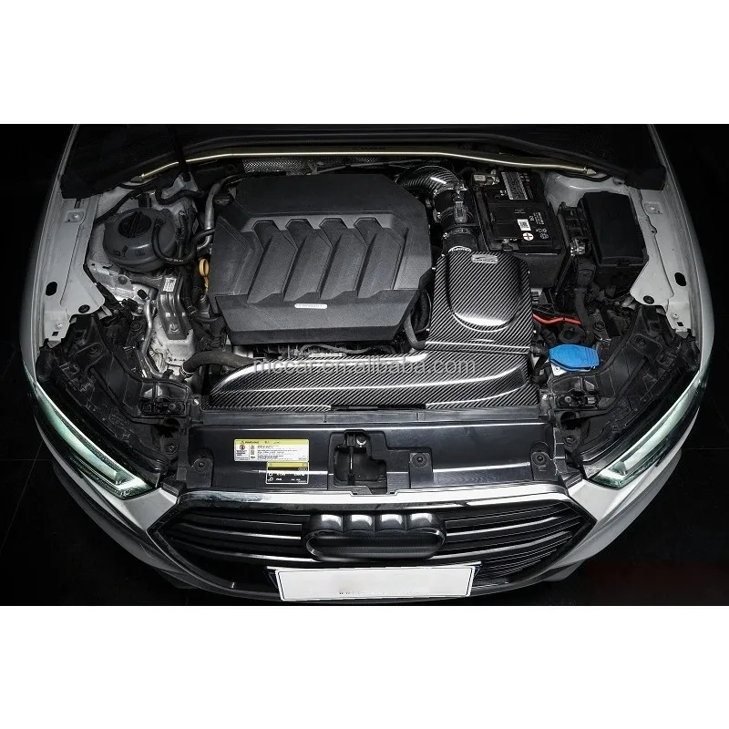 Collettore di aspirazione dell'aria in vero carbonio con risposta più veloce per Audi A3 2.0T 2017+ Sistema di aspirazione dell'aria fredda versione da corsa