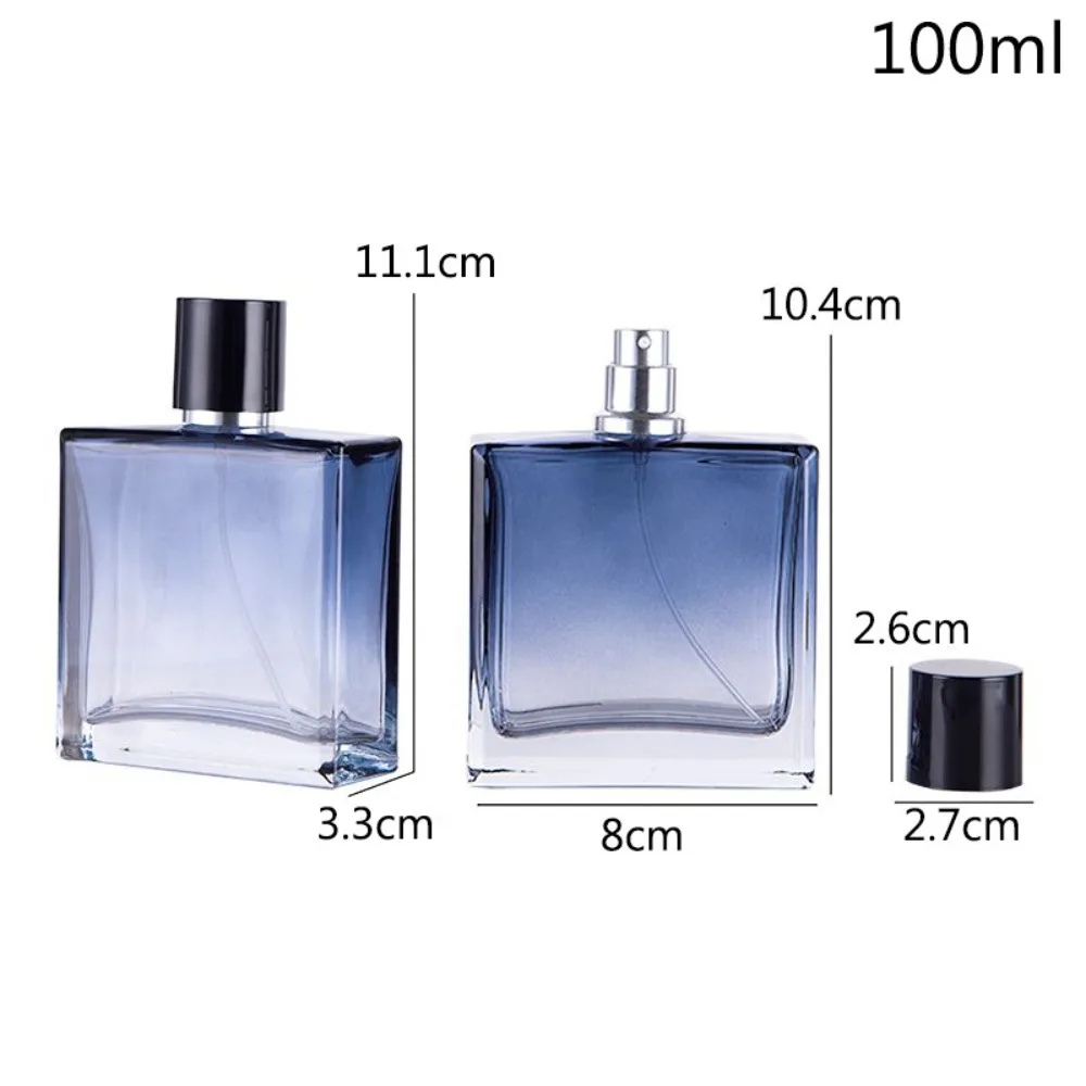 30/50/100ml Perfume Bottle Square Gradient Colorful Glass Empty Pump Spray Refillable Cosmetic Container Portable Spray Bottle