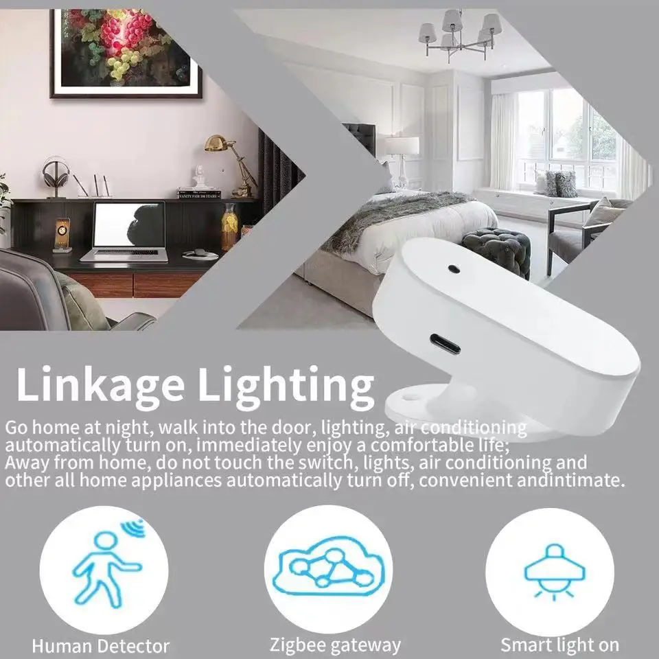 

Tuya Graffiti WiFi Human Body Presence Sensor 24G Zigbee 3.0 Protocol Mobile App Intelligent Linkage for Home Automation