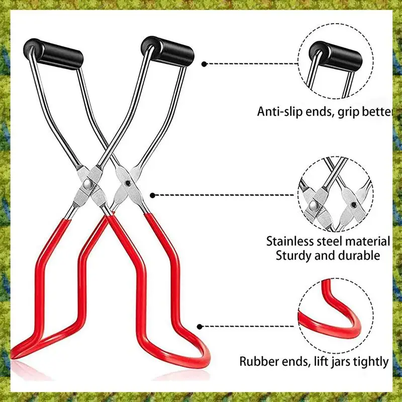 UISN 4 Pieces Canning Kit, 1PC Canning Rack+ 1PC Canning Jar Lifter Tong+ 2PC Canning Funnels, Canning Supplies Canning