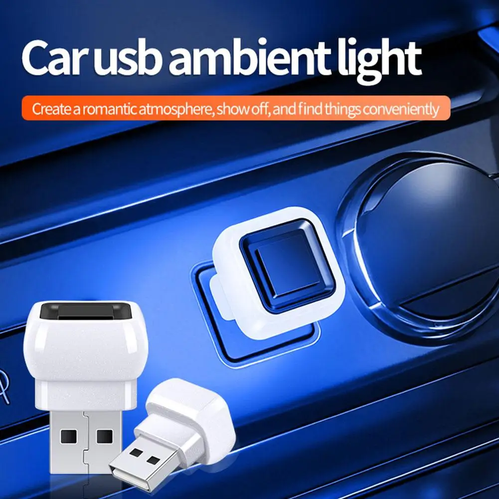 

USB-светильник для прикуривателя с LED-подсветкой, многоцветный, для автомобиля, ночной декоративный свет, не требует модификаций H0H8