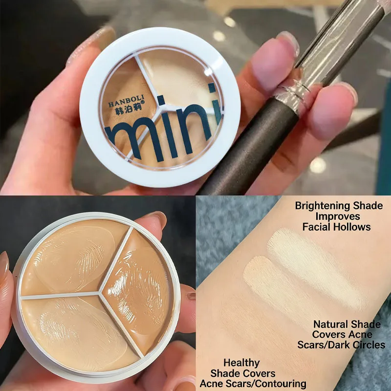 3colors Concealer Palette Conceal Cream Texture Cover Dark Circle Correcting Acne Marks Lasting Brighten FaceCosmetics