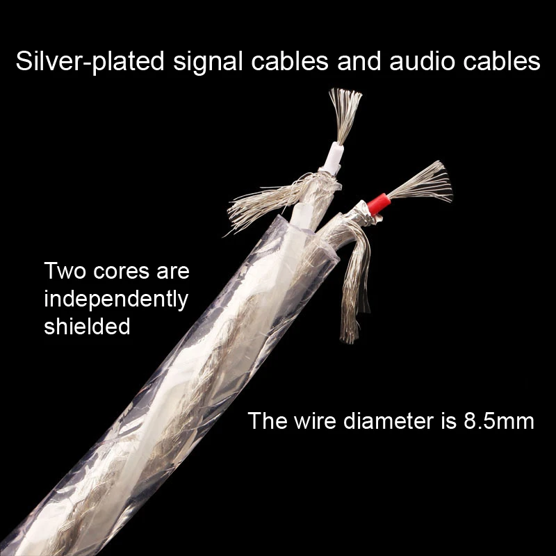 

DIYLIVE HiFi The two-core silver-plated double-shielded HIFI high-end audio signal cable has a loose wire diameter of 8.5mm