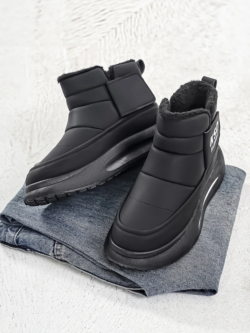 メンズ冬用スノーブーツ厚みのあるフリース裏地ファー一体型屋外 - Snow Boot Fur Lined のレビューと価格