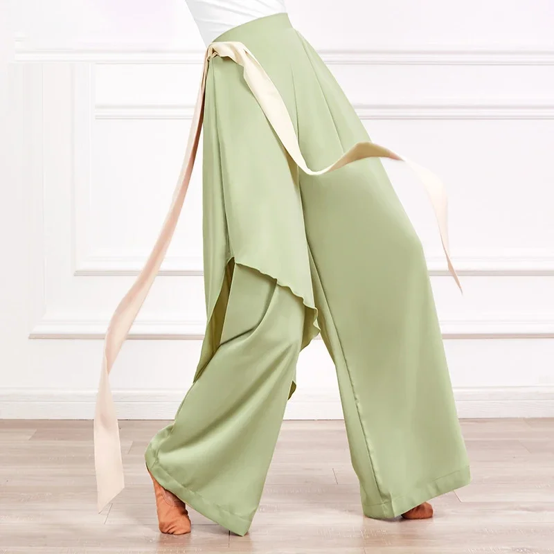 Chiffon Wide Leg Pants Summer Thin High Waist Pants Y2K Dance Pants Fashion Korean Casual Pants Dropshipping