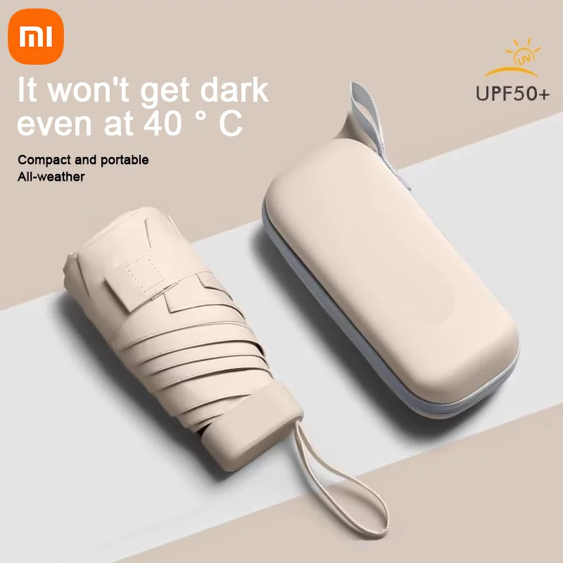 Мини-зонт от солнца Xiaomi, защитный и устойчивый к ультрафиолетовому излучению, складной карманный зонт двойного назначения, сверхлегкий портативный зонт