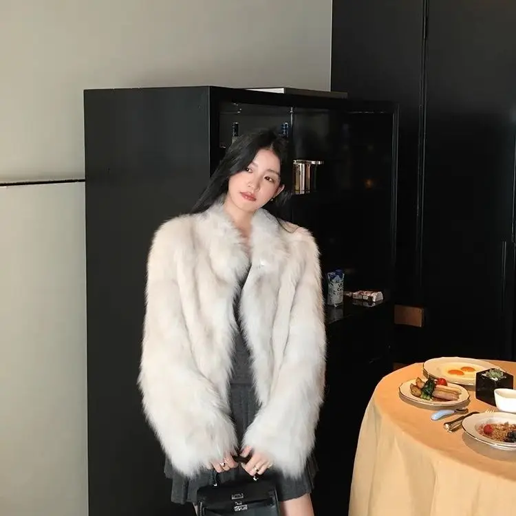 Fashion Women Winter Real Rabbit Fur Knitted Coat Female Casual Long Sleeve Genuine Fur Jacket Warm Thick Outwear Femme Wh134