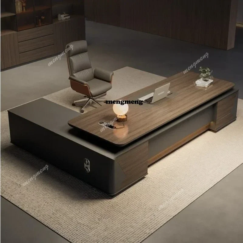 Best seller Boss President Desk and Chair Combination Simple Modern Office General Manager Desk Computer Desk Light Luxury Offic