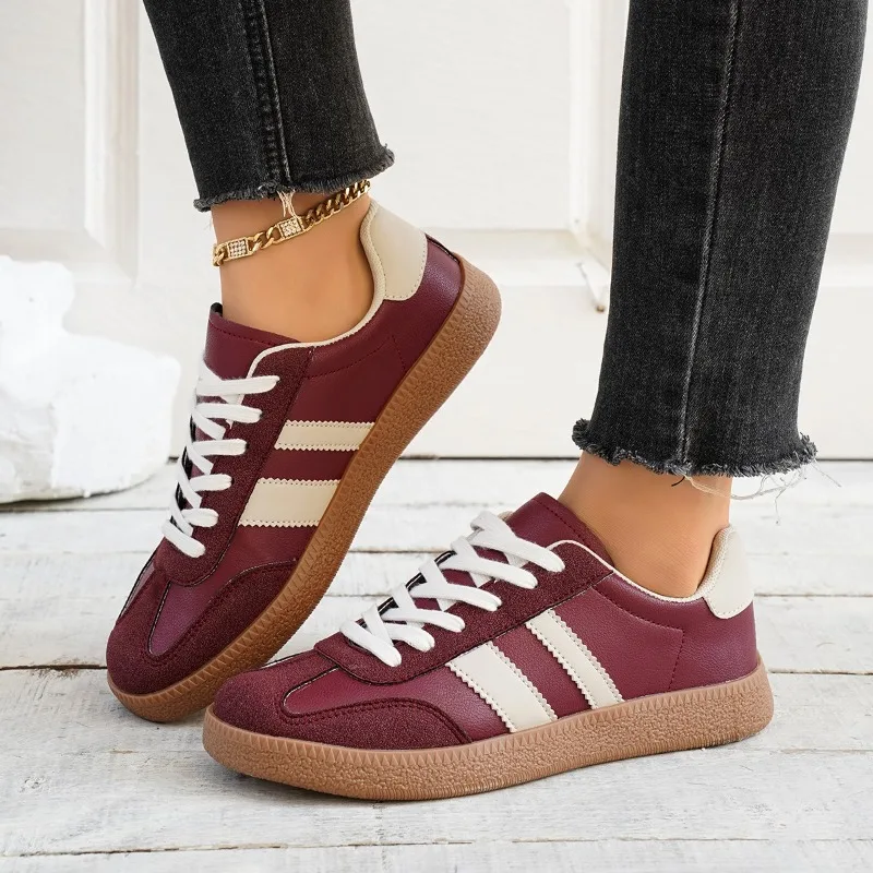 

Women Tennis Sneakers Flats Ladies Fashion Mixed Colors Lace-up Vulcanized Shoes Spring Autumn Woman Outdoor Trainers Footwear