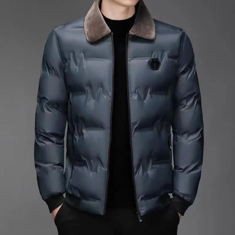 Men Small Fur Collar Cottonpadded Jacket Windproof Warm Wear Resistant Fashion Casual High-quality Fabric Crisp Comfortable Coat