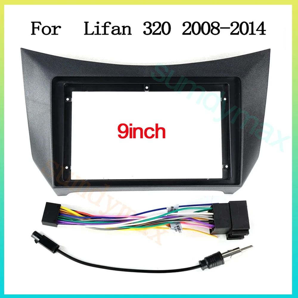 9 Inch Car Radio Fascia Frame Adapter Android Stereo Dashboard Kit Face Plate For LIFAN 320 2005-2014 car panel cable wire