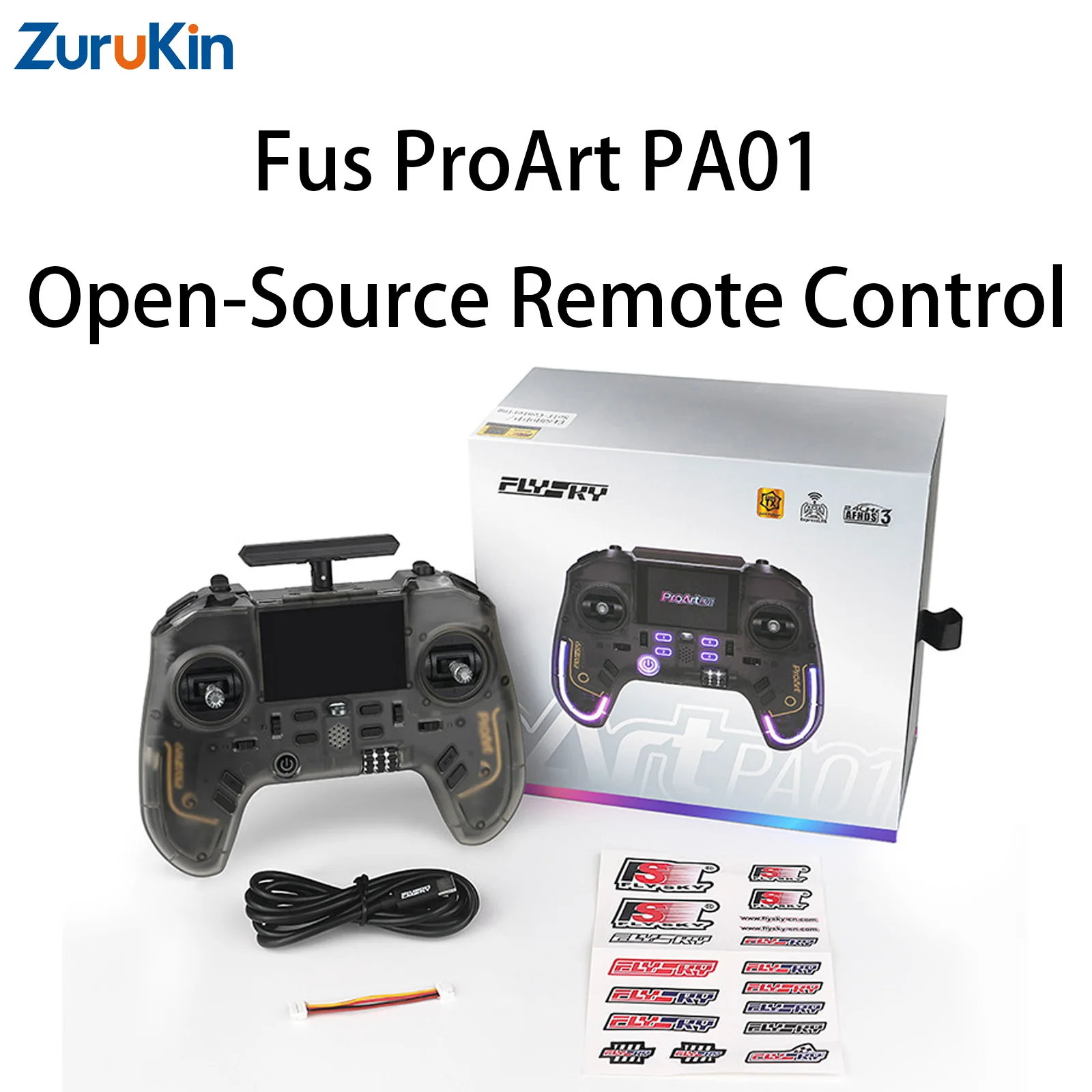 Flysky ProArt PA0 12.4GHz ELRS/AFHDS 3 Open Source Radio Transmitter Color Screen H7 Controller for FPV RC Drone