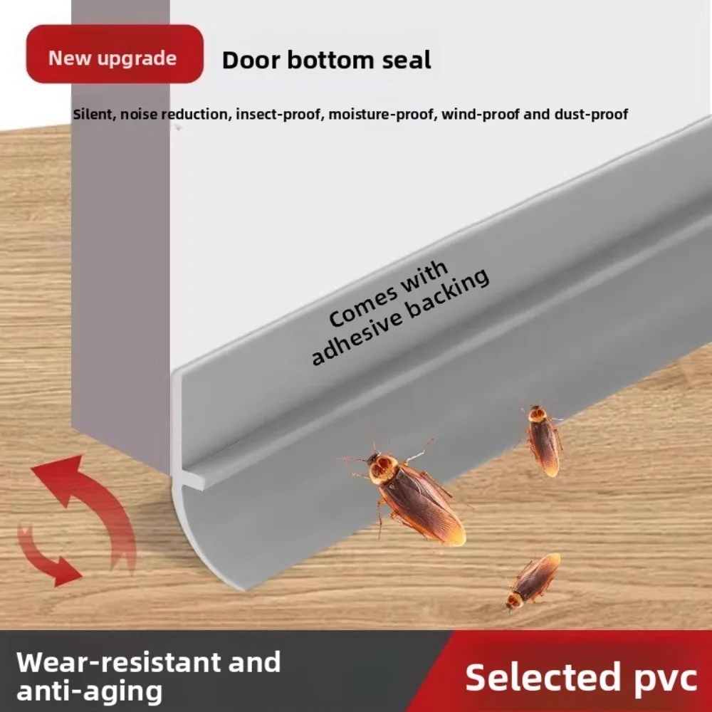 100cm Silicone Door Draught Excluder Door Bottom Sealing Strip Tape Weatherstrip Waterproof Wind Proof Sound Insulation
