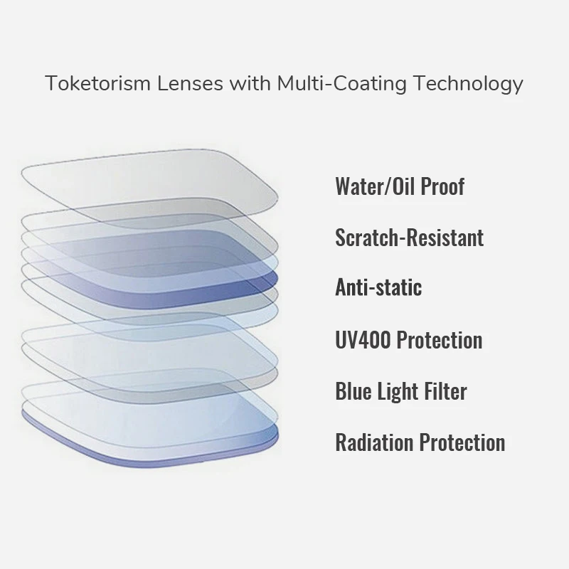 Toketorism Multifocal Lenses Customize Photochromic Anti Blue Light Progressive Prescription Glasses