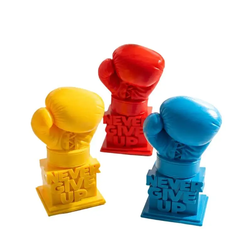 New 3D Printed Never Give Up Boxing Glove Figurine Inspirational Desk Decor Motivational Sculpture for Office Home Gift Birthday