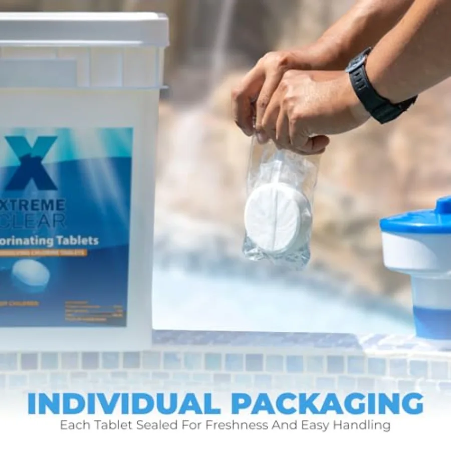 XtremeClear 45 libbre compresse di cloro 3 compresse di cloro per piscina spa linguette di cloro a dissoluzione lenta a lunga durata compressa da 3 pollici