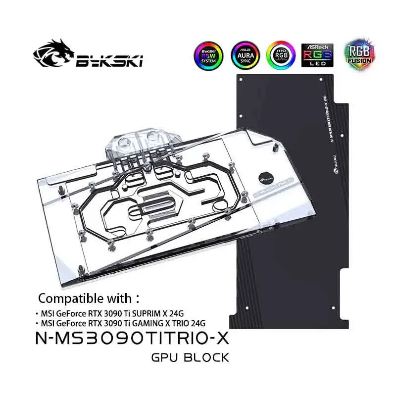 

Bykski GPU Water Cooling Block For MSI RTX 3090TI GAMING X TRIO/SUPRIM X 24G With Backplate Copper /Radiator N-MS3090TITRIO-X