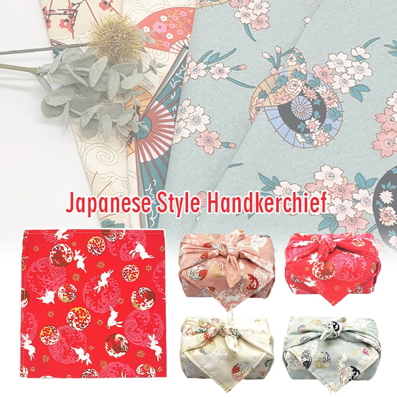 Japanese Style Wrapping Cloth Handkerchief Furoshiki Cotton Bronzing Fabric For Diy Bento Wrapping Cloth Gift Box Packaging