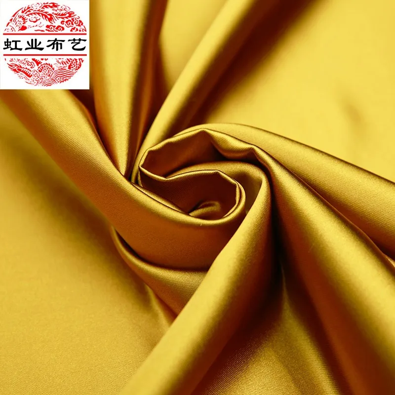 Chinese high-density solid color flat brocade fabric satin imitation antique cheongsam