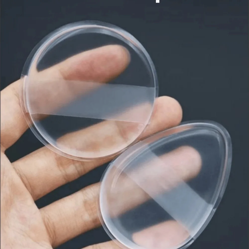 Éponge de maquillage en silicone transparente, non absorbante, à base d'eau, pour fond de teint, gelée de cristal, coussin BB, 1/2 pièces