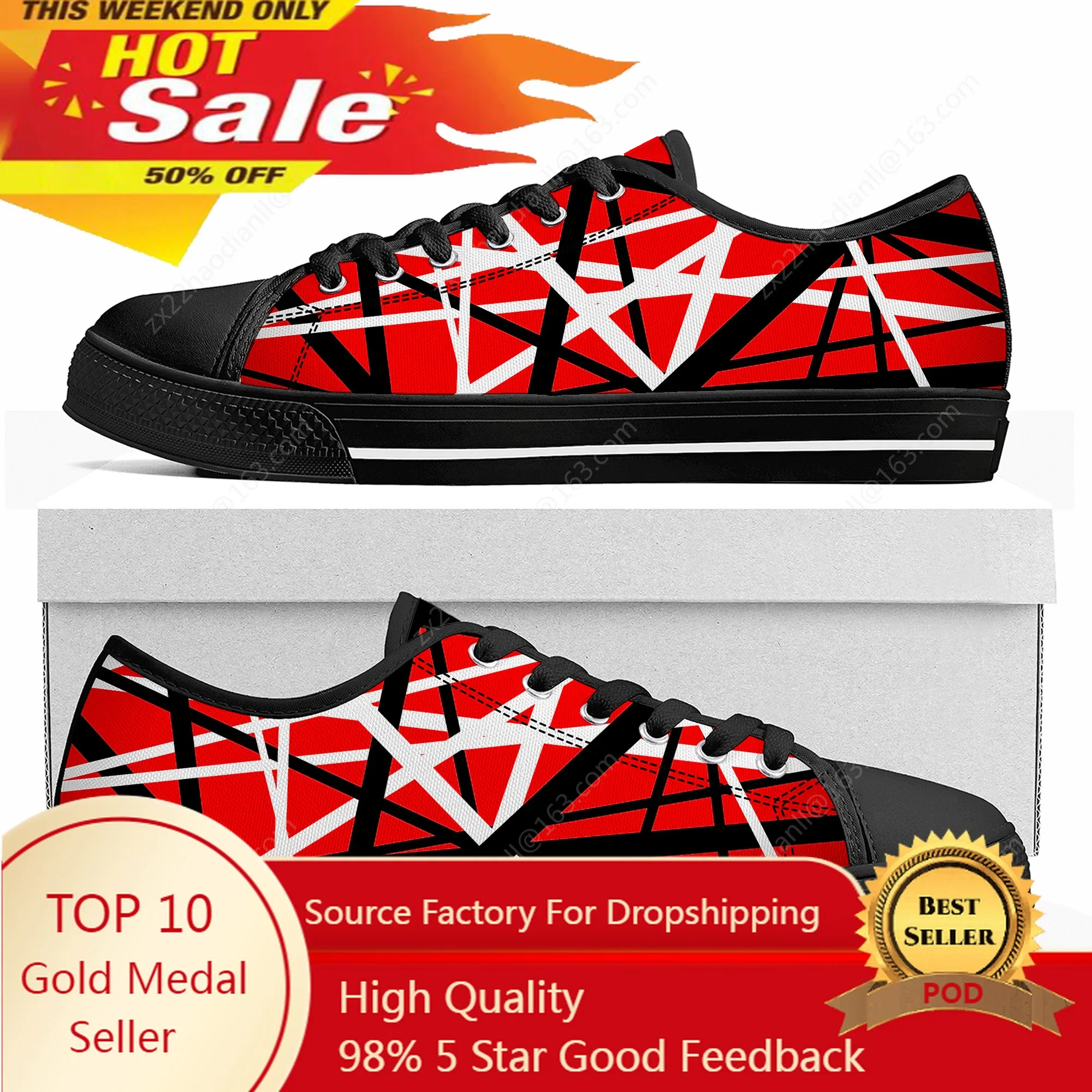 

Van Evh 1984 Stripes Halen Low Top High Quality Sneakers Mens Women Teenager Canvas Sneaker 5105 Casual Custom ShoeCouple Shoes