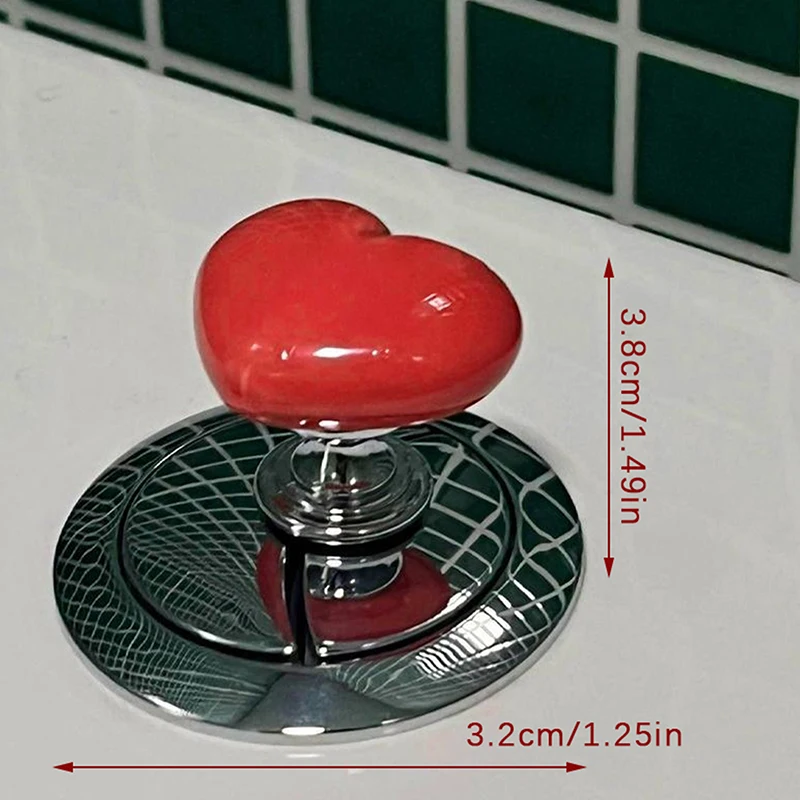 Toilet Press Button Heart Shaped Press Tank Push Switch Manicure Salon Tool Bathing Room Decor Water Press Flush Button