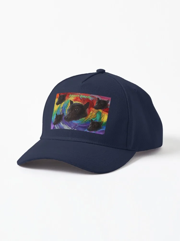 

Batzilla - Rainbow Bats Support Batzilla Cap Retro Washed Cotton Snapback Sun Visor Caps