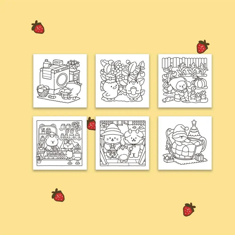 Divertente cartone animato Libro da colorare Antistress Educativo Graffiti Libro di pittura Libro di pittura Regalo Libro in brossura per adulti e adolescenti