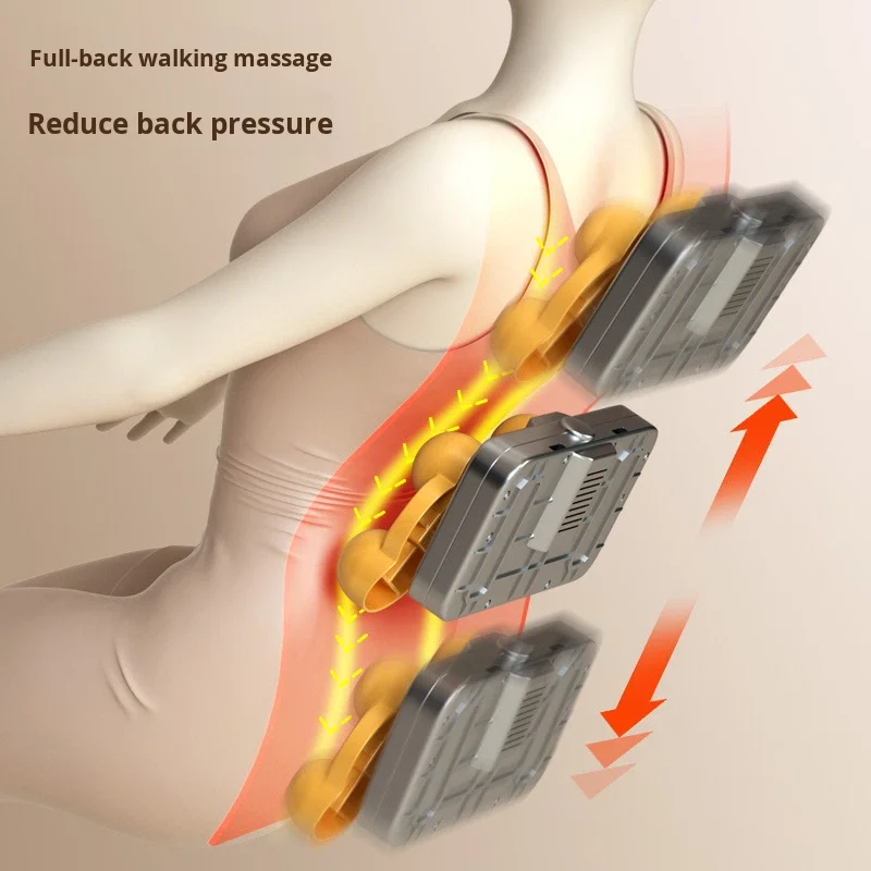 Body Massage Cushion, Airbag for Waist Neck Hips, Dual-use Car Home, Heat Therapy Kneading Massager, Timing Function