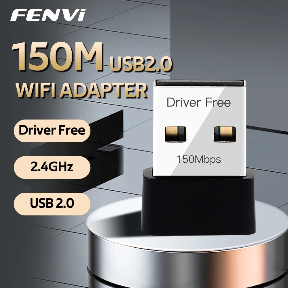 FENVI 150M USB WiFi Adapter 2.4Ghz Mini USB Wlan Receiver Dongle Wireless Network Card Adapter For Desktop Laptop Win 10/11