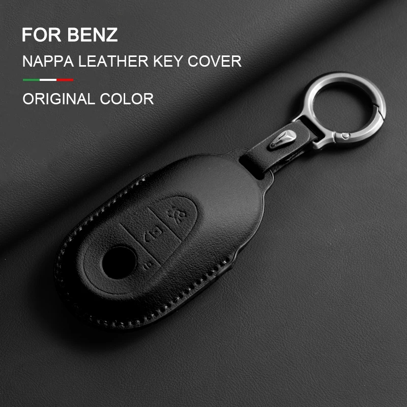 

Leather Car Smart Key Case Cover Shell Fob Holder For Mercedes Benz C E S Class GLC W206 W223 W214 E300 C260 C300 S450 S500 S400